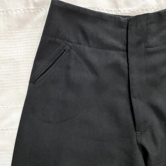 YOHJI YAMAMOTO BLACK WOOL HIGH RISE STRAIGHT LEG  DRESS PANTS -  M (JP2) - Picture 6 of 8